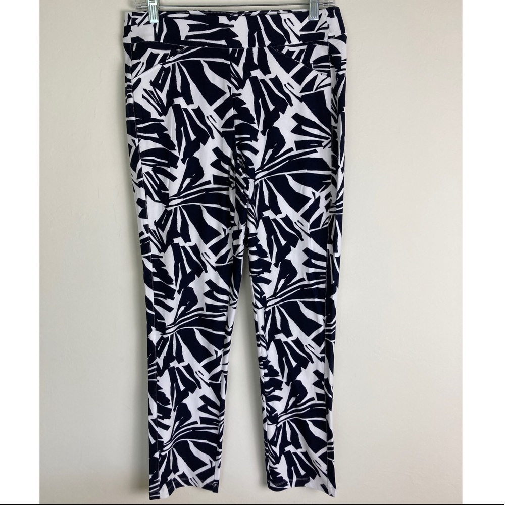 Chico’s traveler pants blue and white print size S